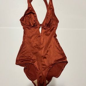intage Sirena one piece swimsuit burnt orange size 8
